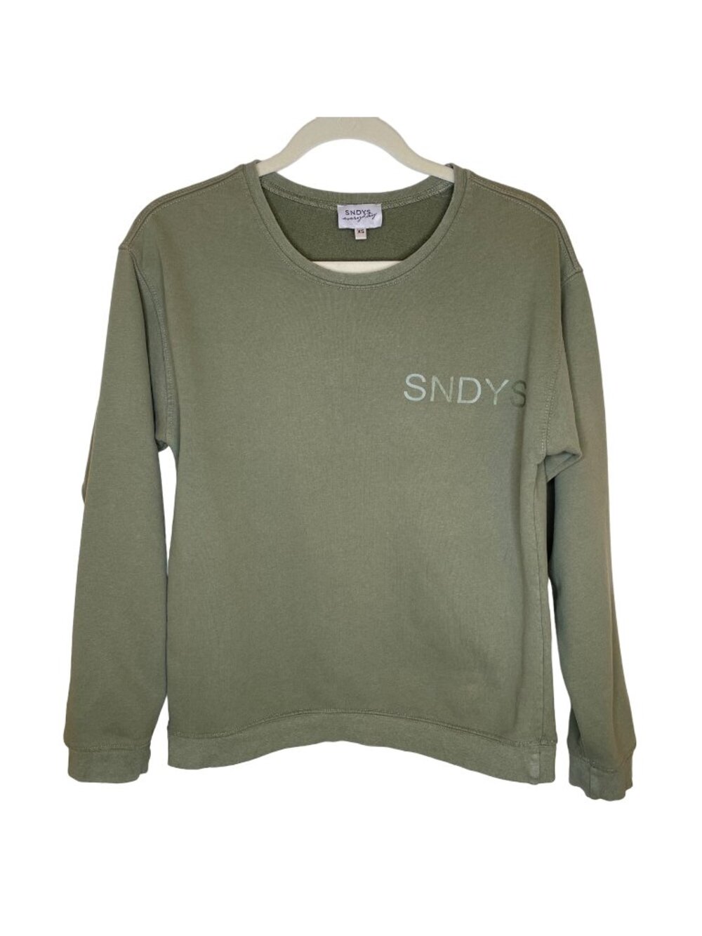 Revolve SNDYS Everyday Green Logo Sweatshirt, XS - Picture 1 of 7